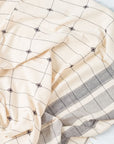 Mool Handwoven Artisanal King Size Organic Cotton Bedspread In Black & Off White