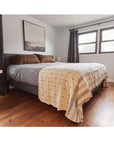 Mool Handwoven Artisanal King Size Organic Cotton Bedspread In Black & Off White