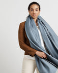 Moonlight Blue Handloom Merino Throw