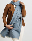 Moonlight Blue Handloom Merino Throw