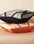 Arc Black Hand Crafted Shibori Print Mulberry Silk Pillow