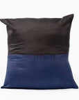 Aakar Indigo Gold Color Block Mulberry Silk Pillow