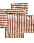 Oak Brown Stripes Wax Block Print Cotton Table Napkin ( set of 4 )