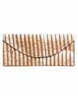 Oak Brown Stripes Cotton Wax Block Printed Zero Waste Envelope Pouch