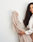 Oat Beige Hand Woven Linen Scarf
