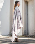 Pewter Gray Stripes Hand Spun Organic Cotton Handloom Throw