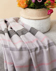 Pewter Gray Stripes Hand Spun Organic Cotton Handloom Throw