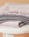 Pewter Gray Stripes Hand Spun Organic Cotton Handloom Throw