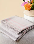 Pewter Gray Stripes Hand Spun Organic Cotton Handloom Throw