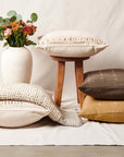 Maze Coral Hand Embroidered Cotton Pillow Cover