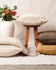 Maze Brown Handwoven Hand Embroidered Organic Cotton Pillow Cover