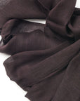 Resin Dark Brown Hand Woven Soft Linen Silk Scarf showcasing its elegant and breathable fabric.