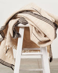 Seytu White Striped Gently Textured Handloom Throw