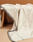 Seytu White Striped Gently Textured Handloom Throw