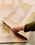 Aari Handwoven Geometric Modern Flat-weave Rug in Calming Hues