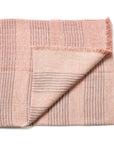 Silica Rose In Shades of Salmon Pink Gray Stripes Pattern Soft Handwoven Merino Throw