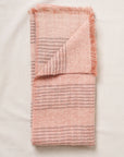 Silica Rose In Shades of Salmon Gray Stripes Pattern Soft Handwoven Merino Throw