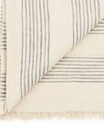 Silica Chalk Off White And Gray Stripes Pattern Soft Handwoven Merino Throw showing striped design and soft texture.