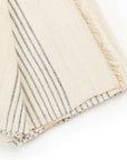 Silica Chalk Off White And Gray Stripes Pattern Soft Handwoven Merino Throw showcasing stripes and checks design.