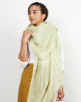 Soya Green Hand Woven Linen Scarf