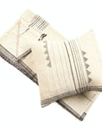 Kora White And Black Handloom Large Square Pillow