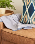 Boro Blue Handwoven Merino Throw