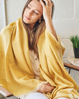 Dandelion Yellow Handloom Merino Light Weight Throw