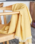 Dandelion Yellow Handloom Merino Light Weight Throw