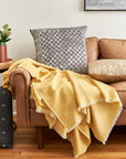 Dandelion Yellow Handloom Merino Light Weight Throw