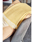 Dandelion Yellow Handloom Merino Light Weight Throw