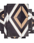 Tisa Black Hand Crafted Shibori Print Cotton Table Napkin ( set of 4 )