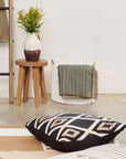 Tisa Black Handcrafted Shibori Print Mulberry Silk Pillow