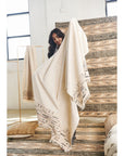 Unah Brown Fully Hand Embroidered Throw Handloom Organic Cotton Throw
