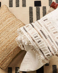 Unah Brown Fully Hand Embroidered Throw Handloom Organic Cotton Throw styled with woven textures and patterns.