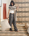 Maze Brown Handwoven Hand Embroidered Organic Cotton Pillow