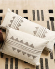 Kora White And Black Handloom Small Lumbar Pillow