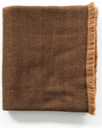 Product Shot of Hay Dark Brown Plush Soft Merino Handwoven Throw By Variously