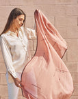 Clay Mist Handwoven Hand Knotted Soft Cotton Scarf In Neutral Color