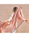 Clay Mist Handwoven Hand Knotted Soft Cotton Scarf In Neutral Color