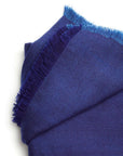 Detail Shot of Cobalt Blue Herringbone Plush Soft Merino Handwoven Throw By Variously