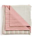 Chive Pink Green Ombre Handloom Merino Throw showcasing textured pink and green colors in a folded design.