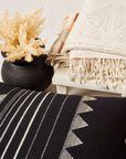 Kora Black Large Handloom Artisanal Pillow