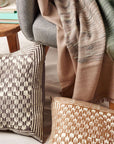 Oasis Charcoal Block Print Mulberry Silk Pillow Cover