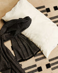 Graphite Black Brown Plush Soft Large Handloom Merino Scarf