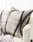 Arc Black Hand Crafted Shibori Print Mulberry Silk Pillow