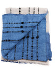 Hand Knotted Merino Textured Mari Throw Blanket in Blue Gray, showcasing serene hues and tactile texture.