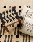 Kora White And Black Large Artisanal Handwoven Lumbar Pillow