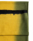 Iris Topaz Yellow Olive Green Cashmere Merino Soft Handwoven Modern Artisanal Scarf close-up showing topaz yellow and olive green hues.