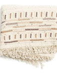 Unah Brown Fully Hand Embroidered Throw Handloom Organic Cotton Throw with intricate embroidery and fringe details.
