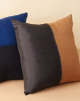 Kala Black & Gold Color Block Mulberry Silk Pillow